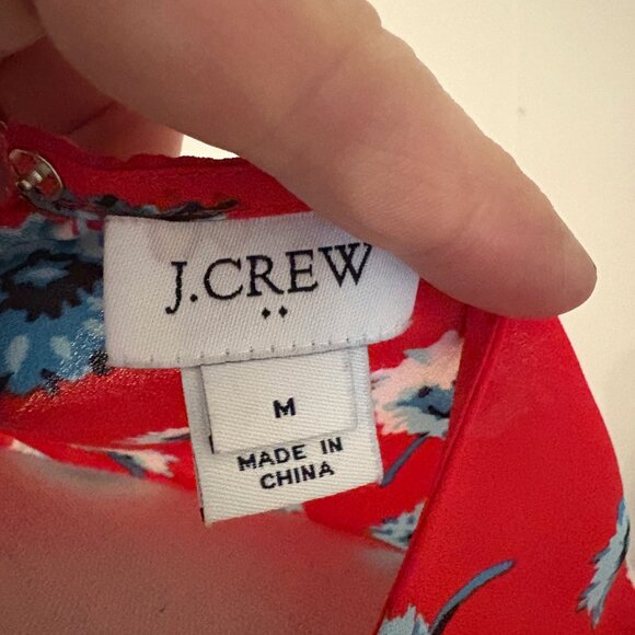 J. Crew Long Sleeve Floral Red Blouse Size M - Picture 4 of 4
